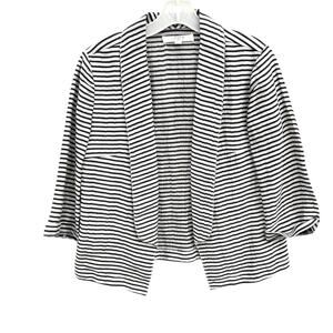 LOFT 100% linen Black and gray Striped Blazer, women's size 0